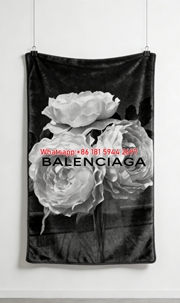 BALENCIAGA Monochrome Peony Flannel Sofa Throw Blanket for Wall Decor BA062